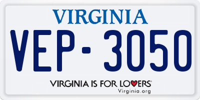 VA license plate VEP3050