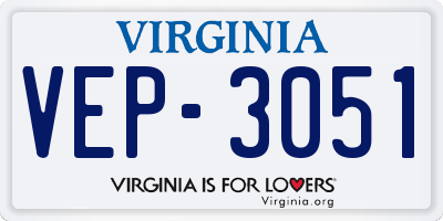 VA license plate VEP3051
