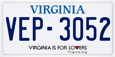 VA license plate VEP3052