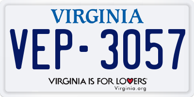 VA license plate VEP3057