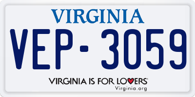 VA license plate VEP3059
