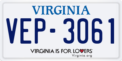 VA license plate VEP3061