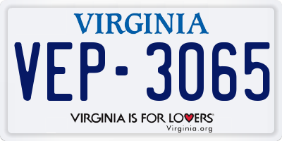 VA license plate VEP3065