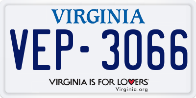 VA license plate VEP3066
