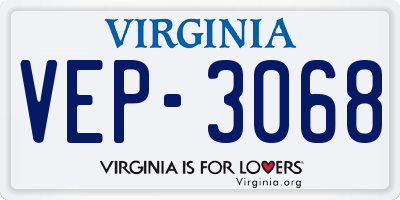 VA license plate VEP3068