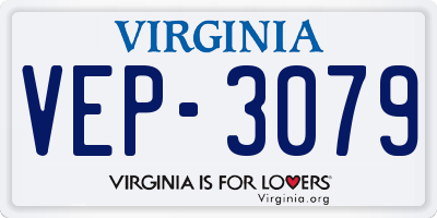 VA license plate VEP3079