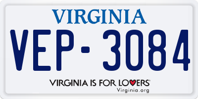 VA license plate VEP3084