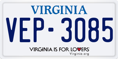 VA license plate VEP3085