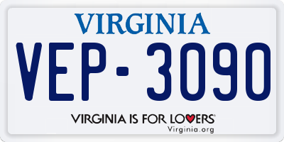 VA license plate VEP3090