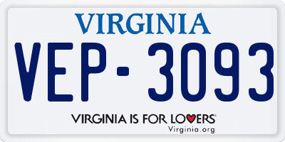 VA license plate VEP3093
