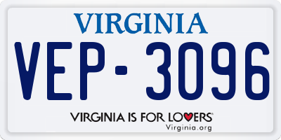 VA license plate VEP3096