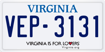 VA license plate VEP3131