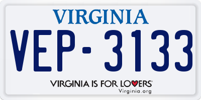 VA license plate VEP3133