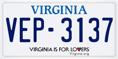 VA license plate VEP3137