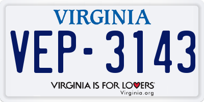 VA license plate VEP3143