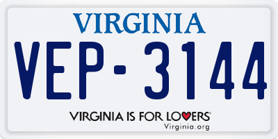 VA license plate VEP3144