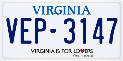 VA license plate VEP3147