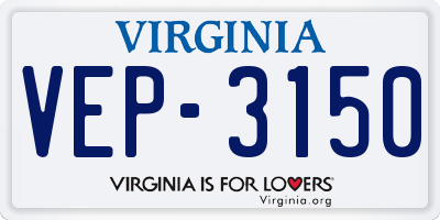 VA license plate VEP3150