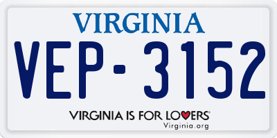 VA license plate VEP3152