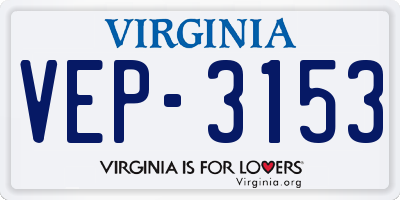 VA license plate VEP3153