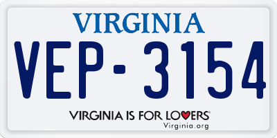 VA license plate VEP3154