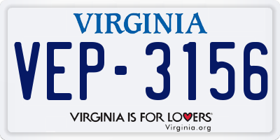 VA license plate VEP3156