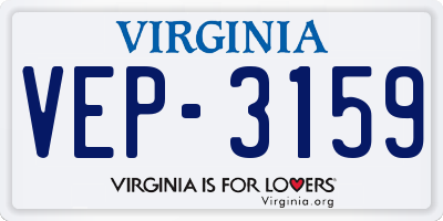 VA license plate VEP3159