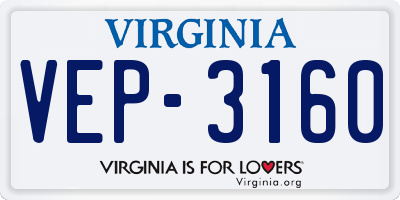 VA license plate VEP3160
