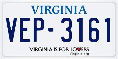 VA license plate VEP3161