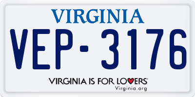 VA license plate VEP3176