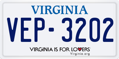 VA license plate VEP3202