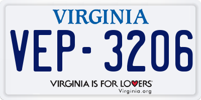 VA license plate VEP3206