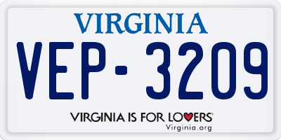 VA license plate VEP3209