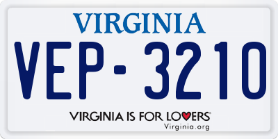 VA license plate VEP3210