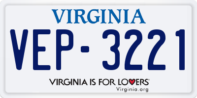 VA license plate VEP3221