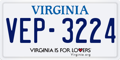 VA license plate VEP3224