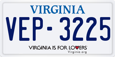 VA license plate VEP3225