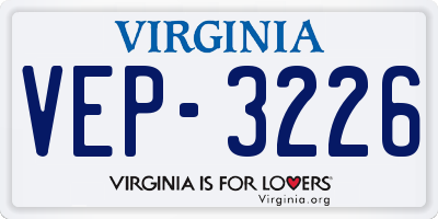 VA license plate VEP3226
