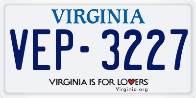 VA license plate VEP3227
