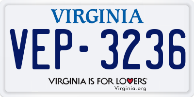 VA license plate VEP3236