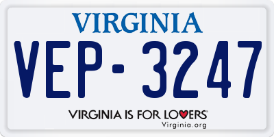 VA license plate VEP3247
