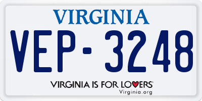 VA license plate VEP3248