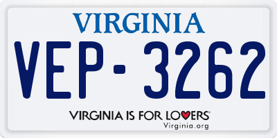 VA license plate VEP3262