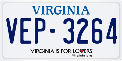 VA license plate VEP3264
