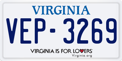 VA license plate VEP3269
