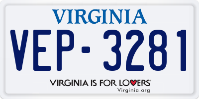VA license plate VEP3281
