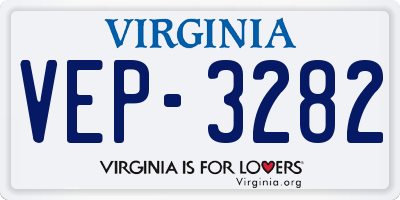 VA license plate VEP3282