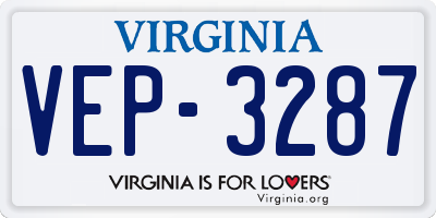 VA license plate VEP3287