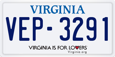 VA license plate VEP3291