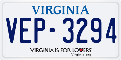 VA license plate VEP3294